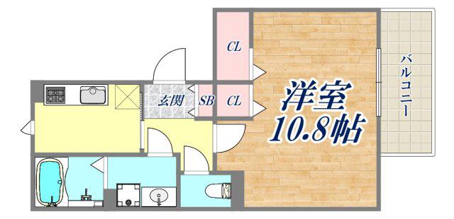 サニーコート(1K/2階)の間取り写真
