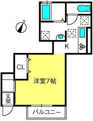 PLEASURE西大宮(ワンルーム/1階)の間取り写真