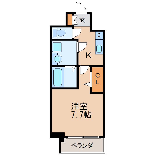 プレサンス桜通ザ・タイムズ(1K/5階)の間取り写真