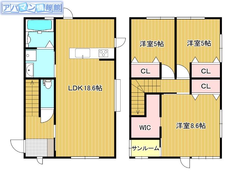 ルーテシア(3LDK/1階)の間取り写真