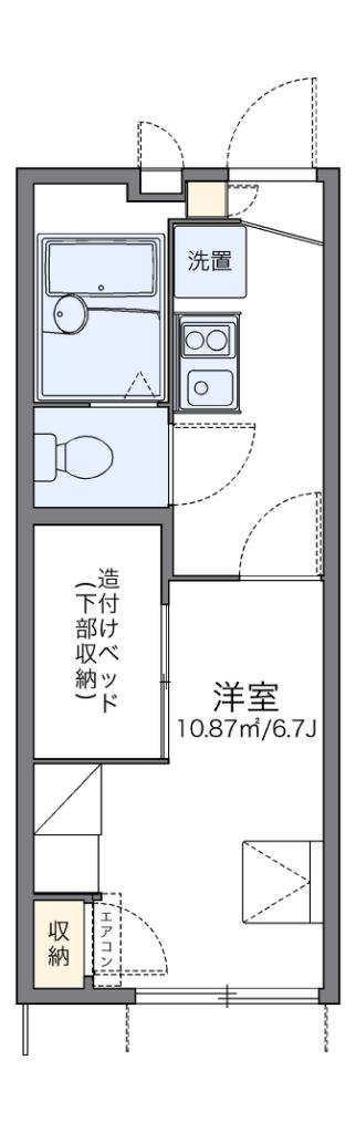 レオパレス暖家(1K/1階)の間取り写真