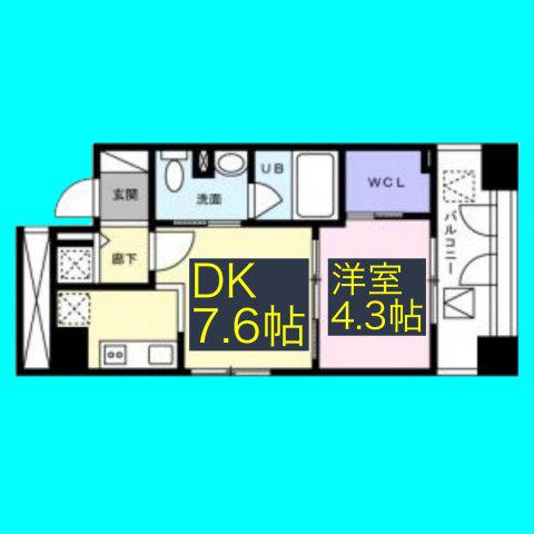 KDX千早レジデンス(1DK/10階)の間取り写真