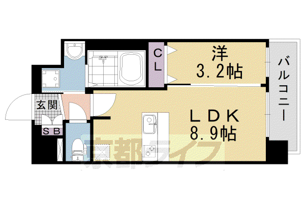 プレサンスTHE KYOTO 粋都(1LDK/5階)の間取り写真