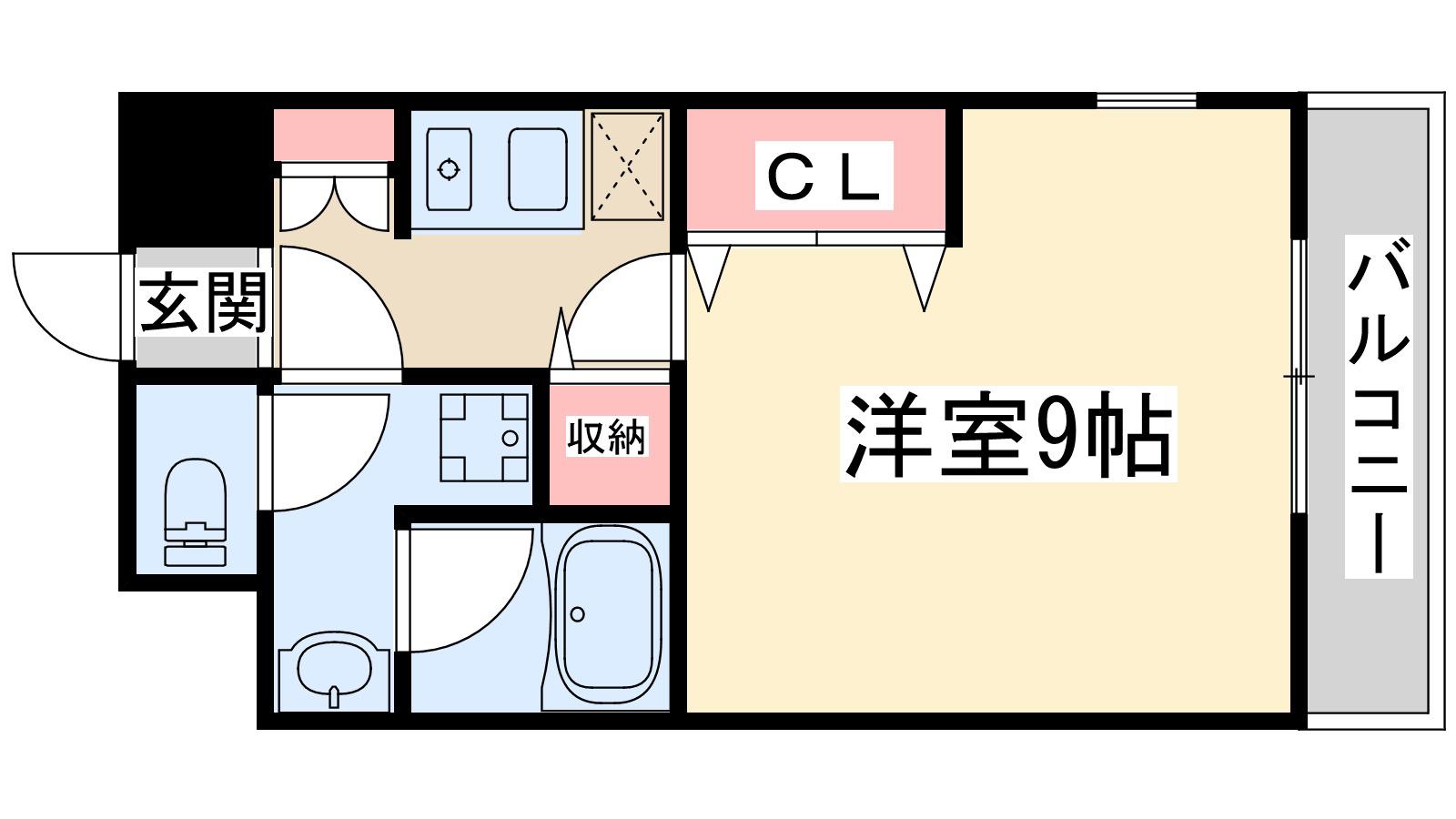アスール江坂(1K/11階)の間取り写真