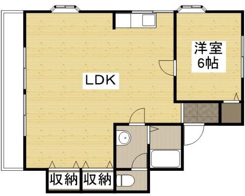 ファーレンハイトI(1LDK/2階)の間取り写真