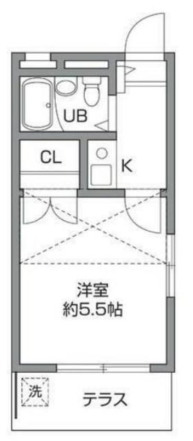 クレール田園調布(1K/1階)の間取り写真