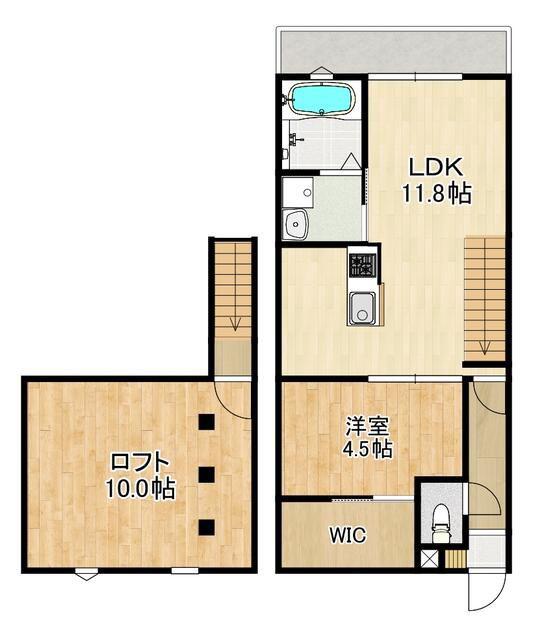 MODERN PALAZZO諫早AUBE(1SLDK/2階)の間取り写真