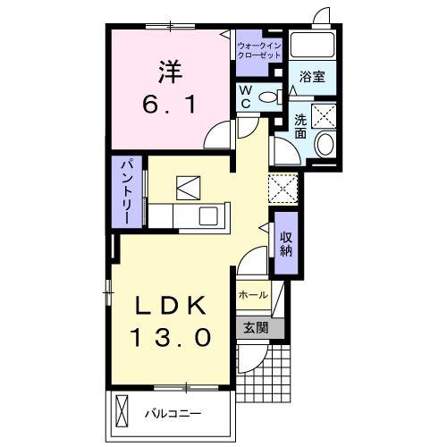 ボレアリス・ピクシスI(1LDK/1階)の間取り写真