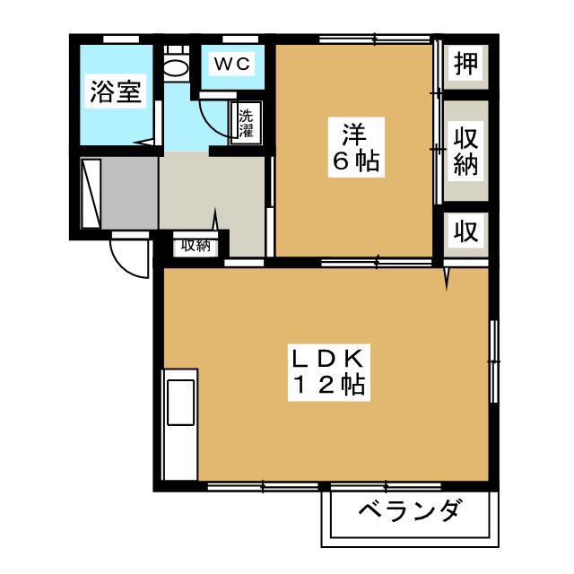 サニーコーポ千華 II(1LDK/1階)の間取り写真
