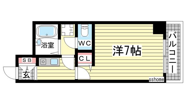 メゾンドローリエ(1K/5階)の間取り写真