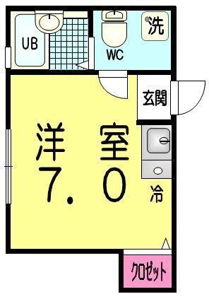 エフォート西池袋(ワンルーム/2階)の間取り写真