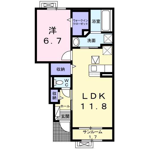 IRいしかわ鉄道 能美根上駅 バス乗車時間:9分 最寄りバス停で下車 徒歩4分 2階建 築5年(1LDK/1階)の間取り写真