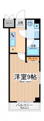 スペランツァ(1K/2階)の間取り写真
