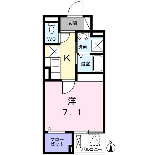 ライジング練馬(1K/3階)の間取り写真