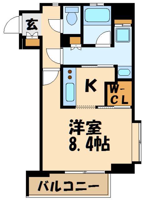ルリオン府中駅前(1K/9階)の間取り写真