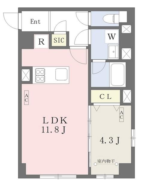 グランジット本郷壱岐坂(1LDK/1階)の間取り写真
