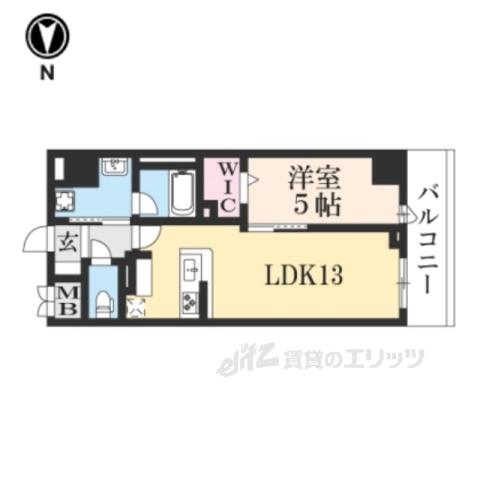 グラシア西大寺(1LDK/3階)の間取り写真