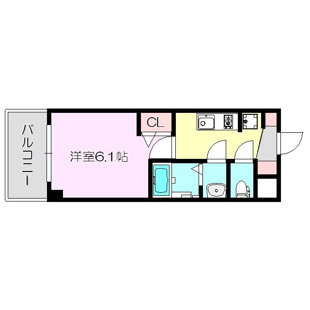 プレサンス東三国駅前グランクラス(1K/7階)の間取り写真