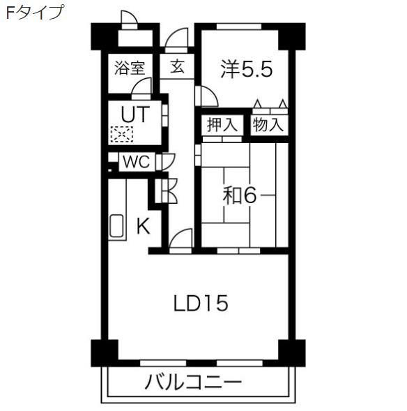 ロイヤルプラザ千里(2LDK/5階)の間取り写真