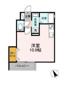 グランヴィスタ四ツ谷(1LDK/1階)の間取り写真