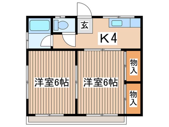 ガーデンアイリス2(2K/2階)の間取り写真