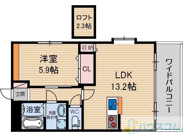 レーヴ エスポワール(1LDK/2階)の間取り写真
