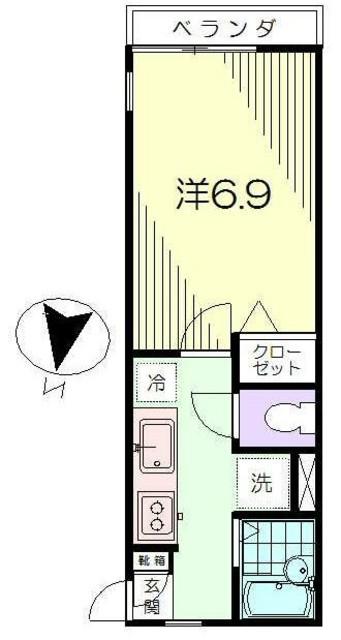 グリーンヒル梶ヶ谷(1K/1階)の間取り写真