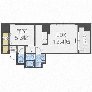 ビッグタワー大通公園(1LDK/24階)の間取り写真