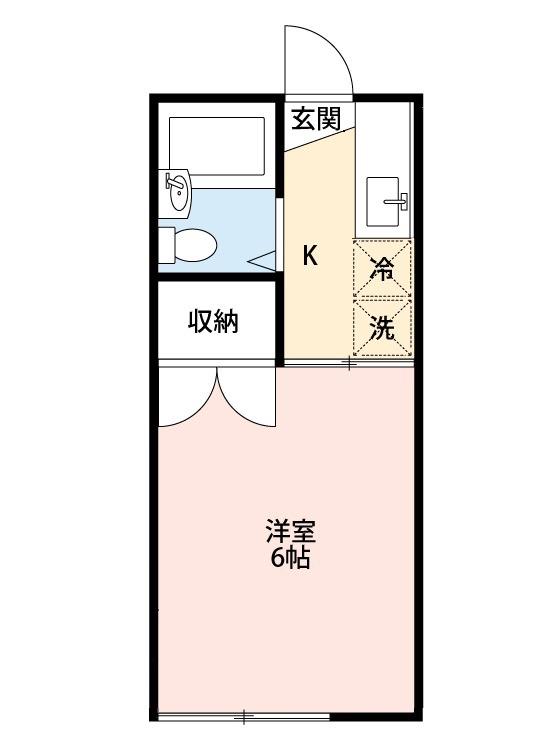 コーポつくし(1K/1階)の間取り写真