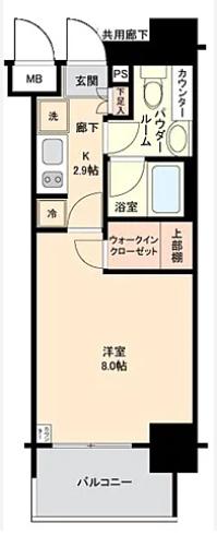 パークリュクス日本橋小網町MONO(1K/7階)の間取り写真