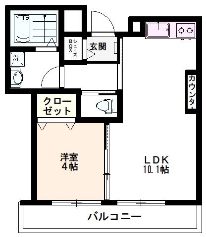 アーネスト和光(1LDK/3階)の間取り写真