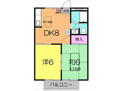 セブンスコート(2DK/2階)の間取り写真