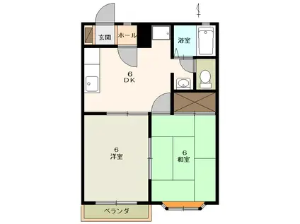 コーポコスモス(2DK/2階)の間取り写真