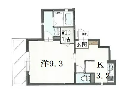 セレッソメゾン(1K/1階)の間取り写真