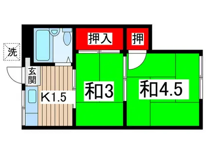 第一寿荘(2K/2階)の間取り写真