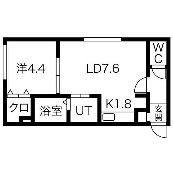 レーヴィア小樽(1LDK/1階)の間取り写真