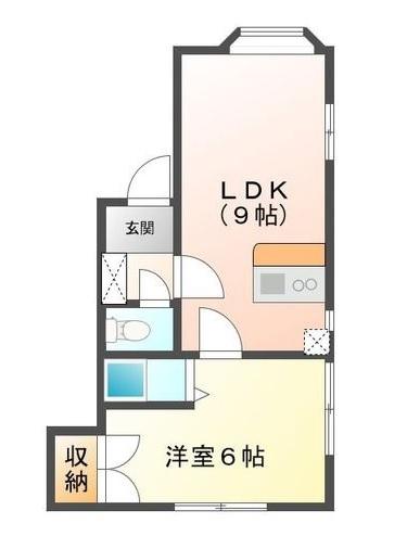 レンテム京王(1LDK/2階)の間取り写真