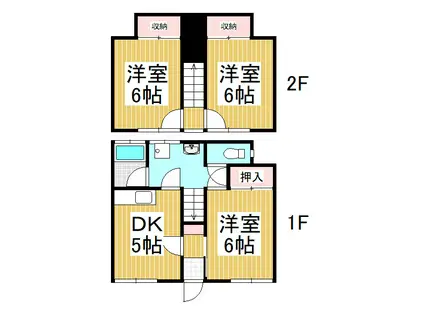ハイム徳間(3DK/1階)の間取り写真
