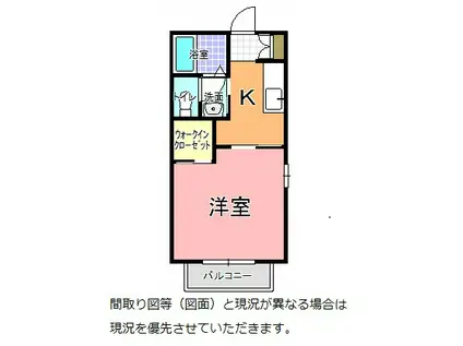 ハウス ハイマート A棟(1K/1階)の間取り写真