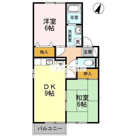 セジュールNK(2DK/2階)の間取り写真