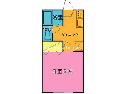 イイジマハイツ2(1K/1階)の間取り写真