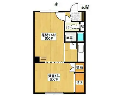 サンハイツ(1DK/1階)の間取り写真