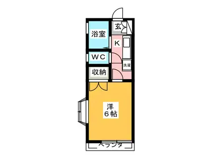 メゾンカムイ(1K/2階)の間取り写真