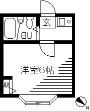 ジョイフルオークラNO.30(1K/1階)の間取り写真