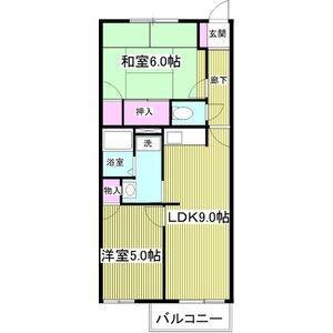 アメニティ亀山(2DK/1階)の間取り写真
