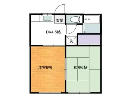 レピュート東(2K/1階)の間取り写真