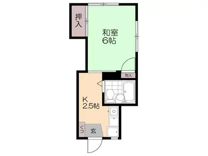 山口マンション(1K/2階)の間取り写真