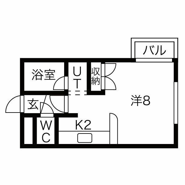 ファーストフラット(1K/1階)の間取り写真