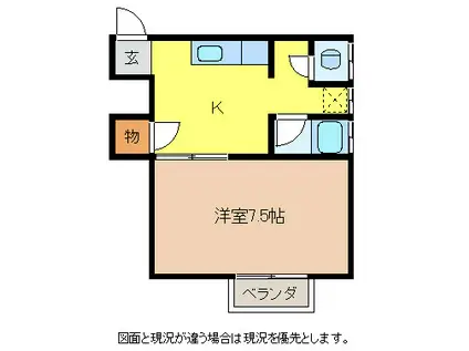 笠原学園原新田教場アパート(1K/2階)の間取り写真