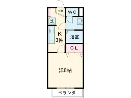 サンパティーク(1K/2階)の間取り写真